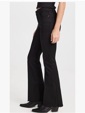 $239 FRAME Le High Flare Jeans Black High Rise Denim Flared  Women's Denim